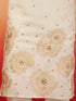 Men's Chiku Silk Blend Embroidered Kurta with Cream Pyjama
